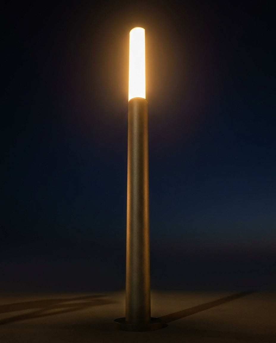 Näve LED-Wegeleuchte schwarz, 90 cm, schlanke Sockelleuchte mit Rundumlicht für Garten & Wege