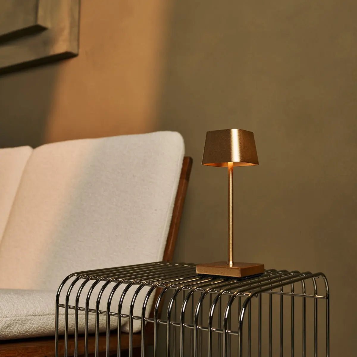 LED Tischlampe Kabellos Dimmbar 22 cm – Wiederaufladbar Gold