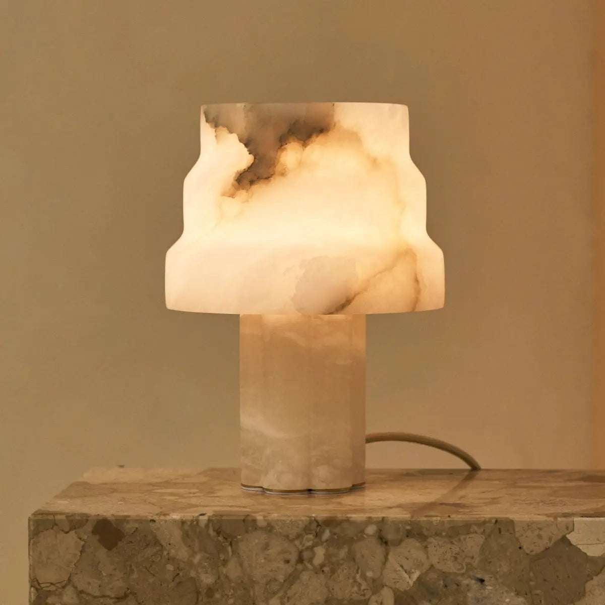 Alabaster Tischlampe Weiß – Moderne Design Tischleuchte