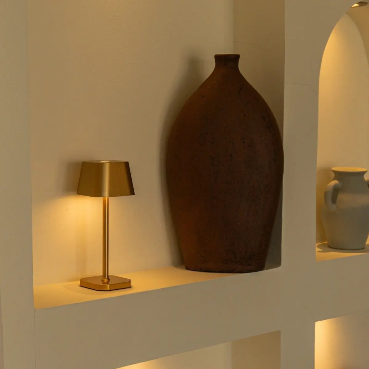 LED Tischlampe Kabellos Dimmbar 26 cm – Wiederaufladbar Gold