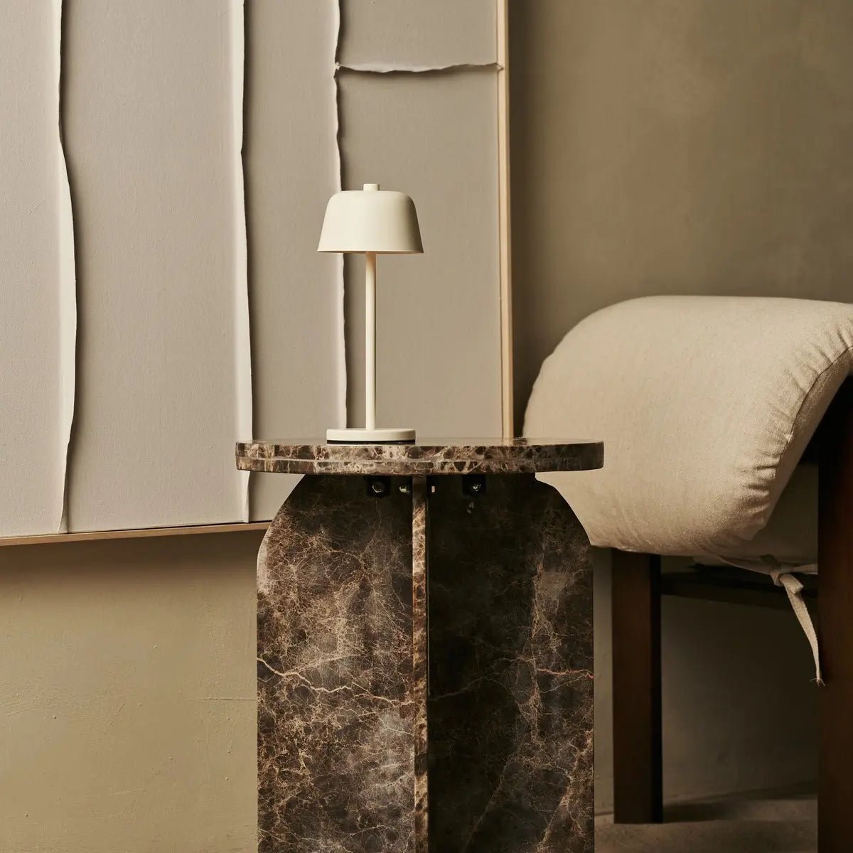 Kabellose LED Tischlampe 29 cm – Wiederaufladbar Dimmbar USB-C Beige