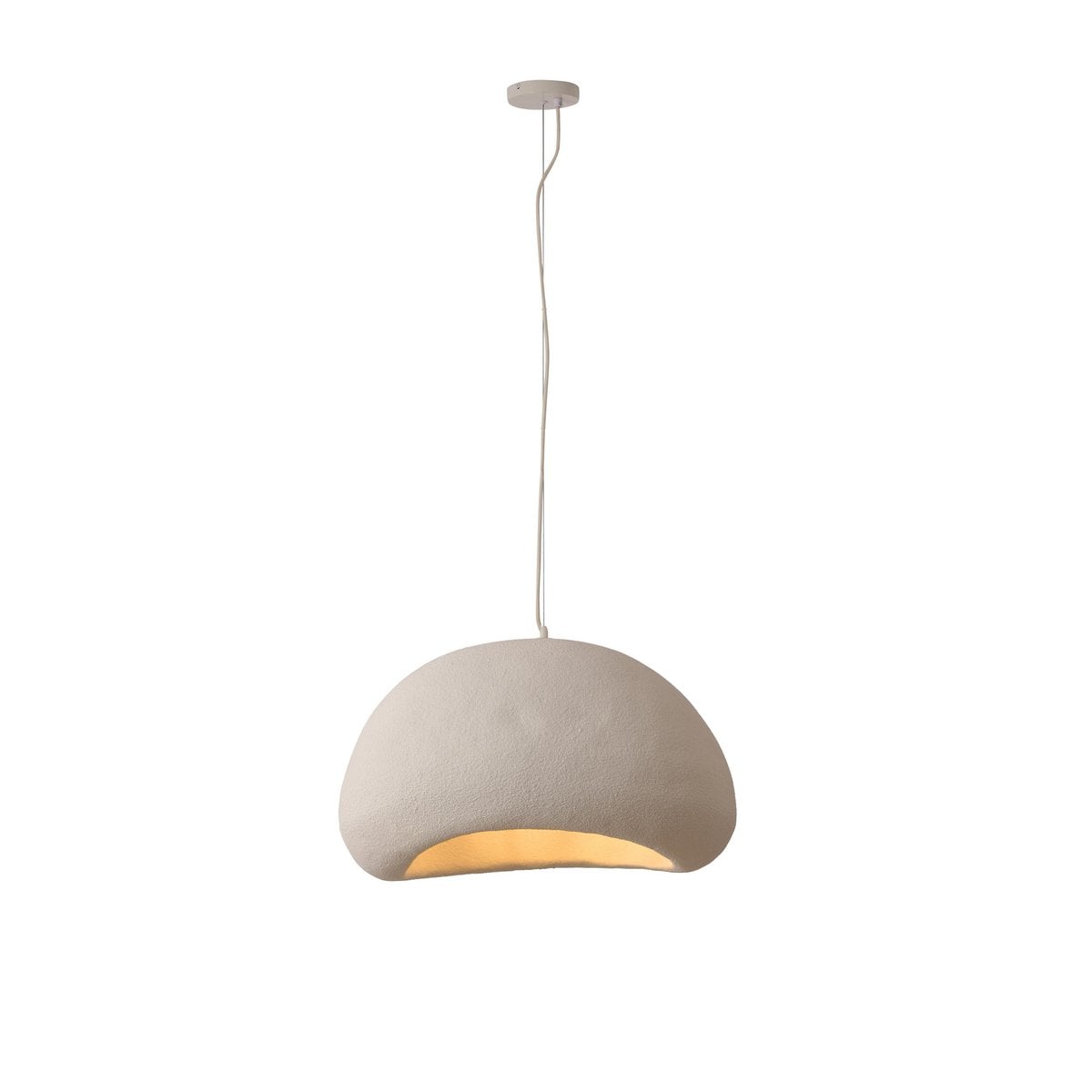 Designer Pendellampe Haku Beige – Organische Form 60cm Esstischleuchte
