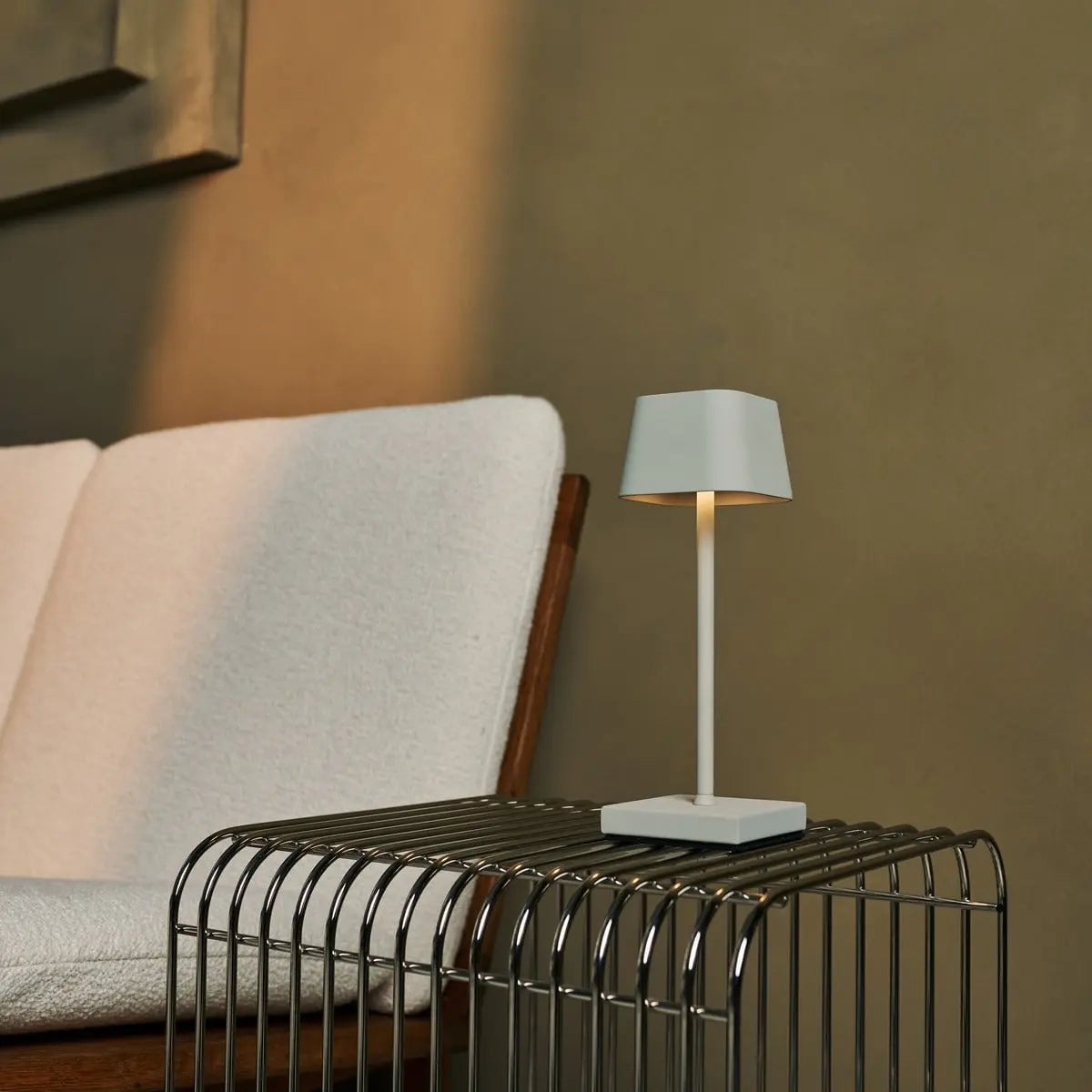 Kabellose LED Tischlampe 22 cm – Dimmbar Wiederaufladbar Grau