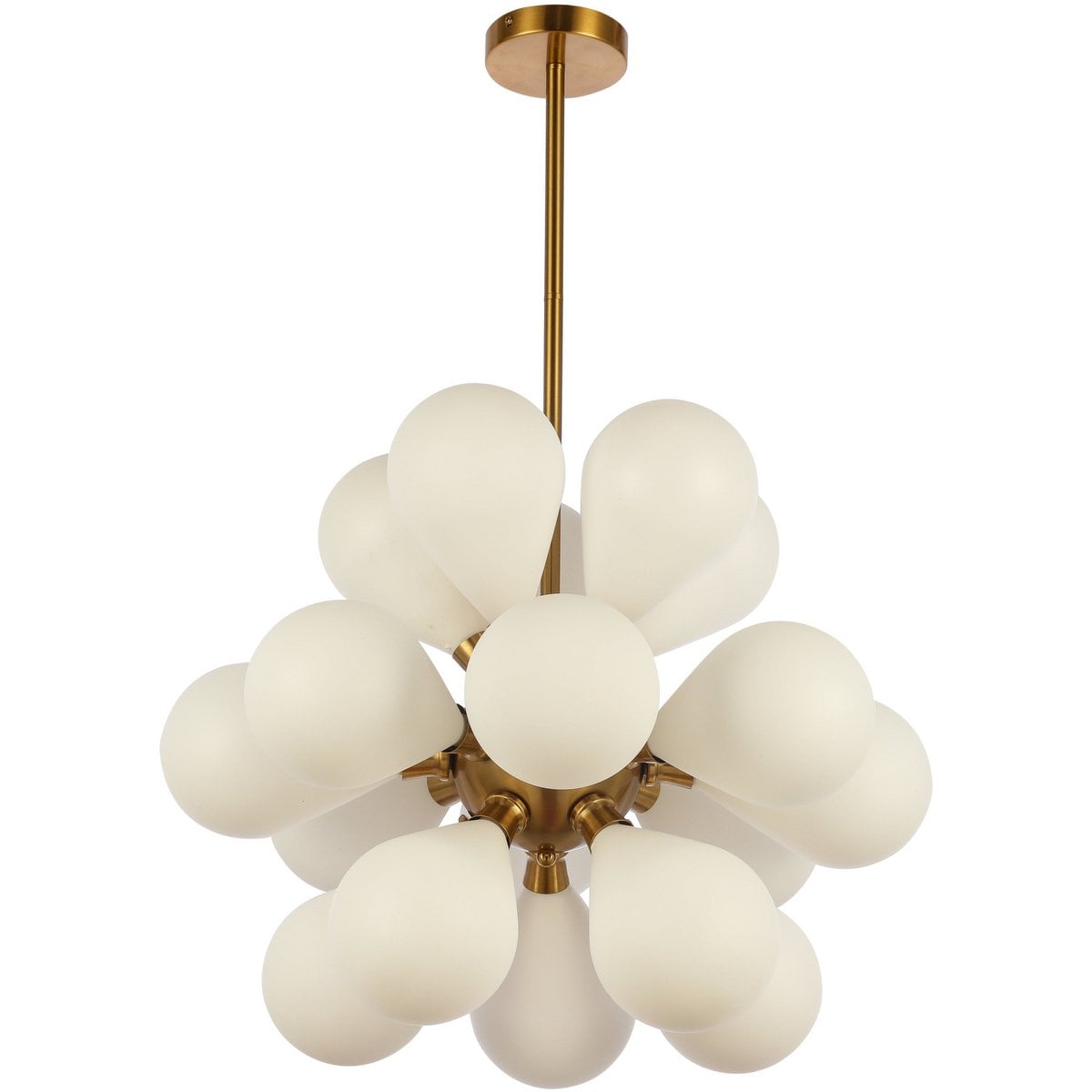 Ellen Gold Frosted White – Moderne Messing-Kronleuchter – Gold/Weiß – G9 Fassung